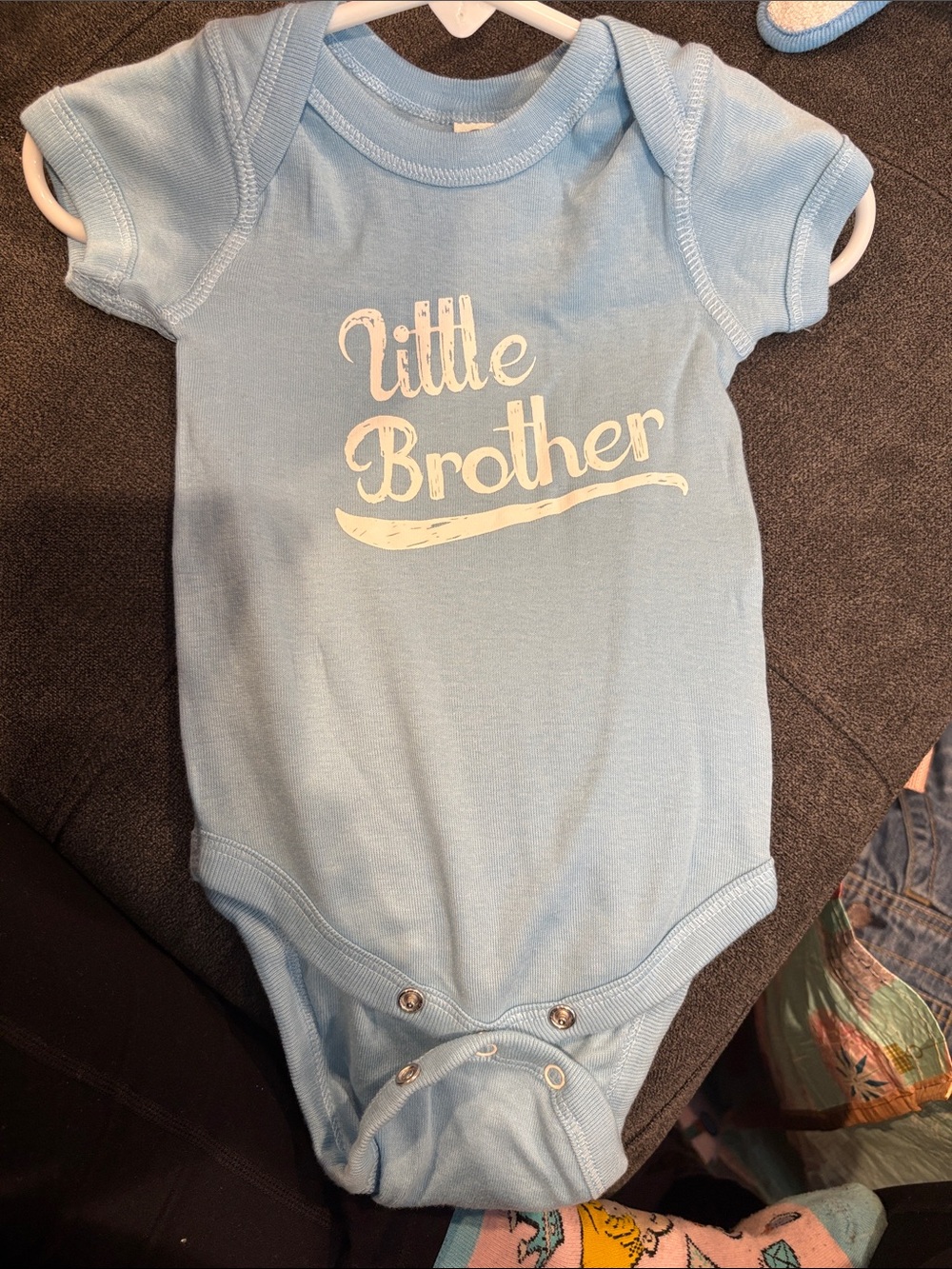Little Brother Light Blue Baby One-Piece Bodysuit
